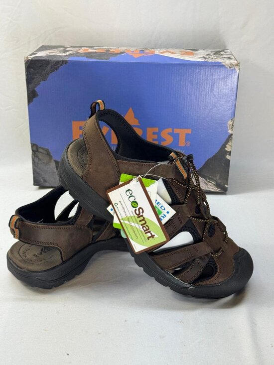 Everest Mens Hiking Sandals Size 10 Brown Leather Water Shoes Closed Toe NEW main image 6